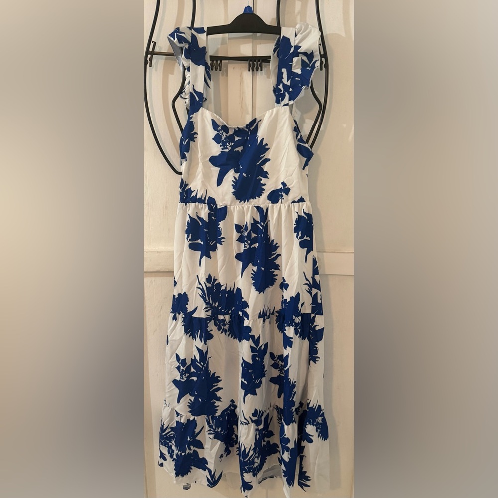 SHEIN Blue Floral Kids Dress
